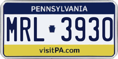 PA license plate MRL3930