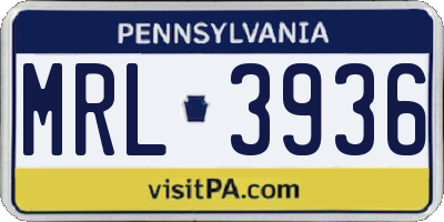 PA license plate MRL3936