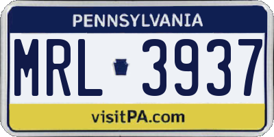 PA license plate MRL3937