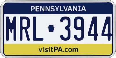 PA license plate MRL3944