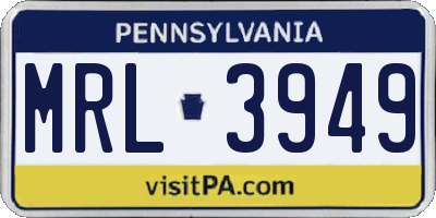 PA license plate MRL3949