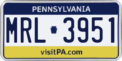 PA license plate MRL3951