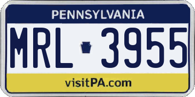 PA license plate MRL3955