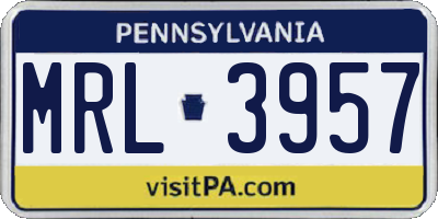 PA license plate MRL3957