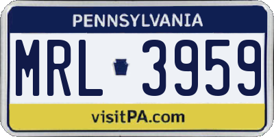 PA license plate MRL3959