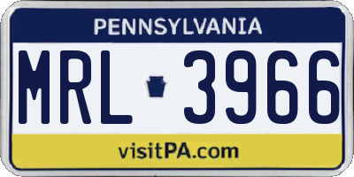 PA license plate MRL3966