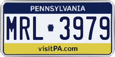 PA license plate MRL3979