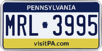 PA license plate MRL3995