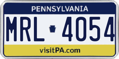 PA license plate MRL4054