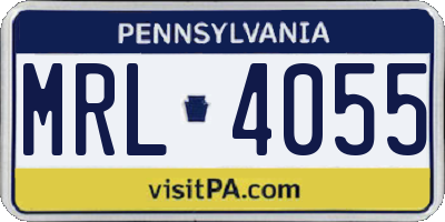 PA license plate MRL4055