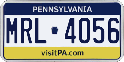PA license plate MRL4056
