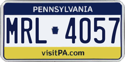 PA license plate MRL4057