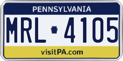 PA license plate MRL4105