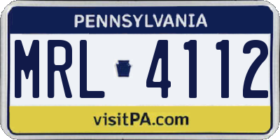 PA license plate MRL4112