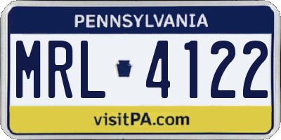 PA license plate MRL4122