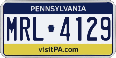 PA license plate MRL4129
