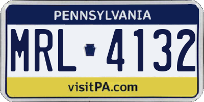 PA license plate MRL4132