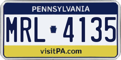 PA license plate MRL4135