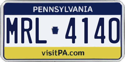 PA license plate MRL4140