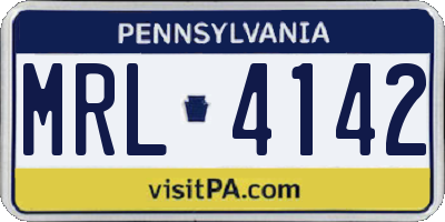 PA license plate MRL4142
