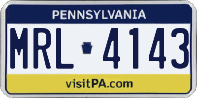 PA license plate MRL4143