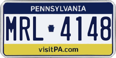 PA license plate MRL4148