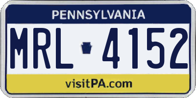 PA license plate MRL4152