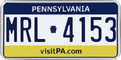 PA license plate MRL4153
