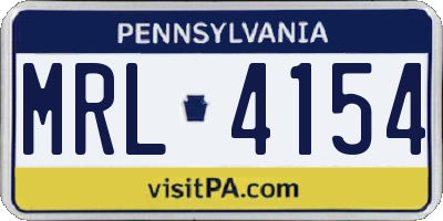 PA license plate MRL4154