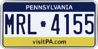 PA license plate MRL4155