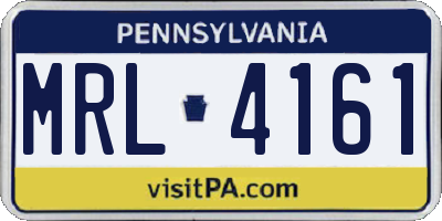 PA license plate MRL4161