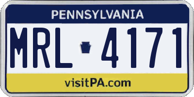 PA license plate MRL4171
