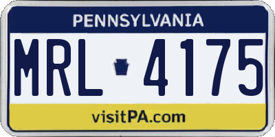 PA license plate MRL4175