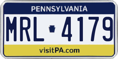 PA license plate MRL4179