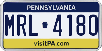 PA license plate MRL4180