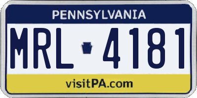 PA license plate MRL4181