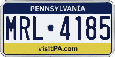 PA license plate MRL4185