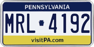 PA license plate MRL4192