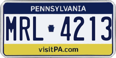 PA license plate MRL4213