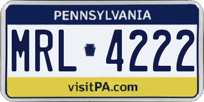 PA license plate MRL4222