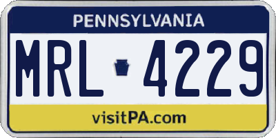 PA license plate MRL4229