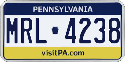 PA license plate MRL4238