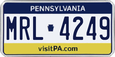 PA license plate MRL4249