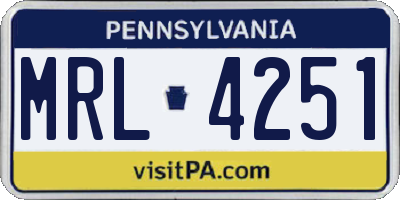 PA license plate MRL4251