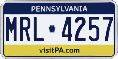 PA license plate MRL4257