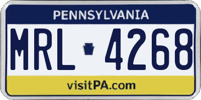 PA license plate MRL4268