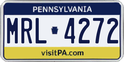 PA license plate MRL4272