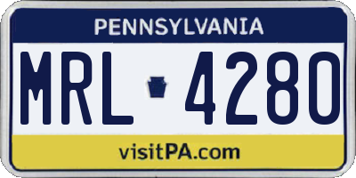 PA license plate MRL4280