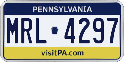 PA license plate MRL4297