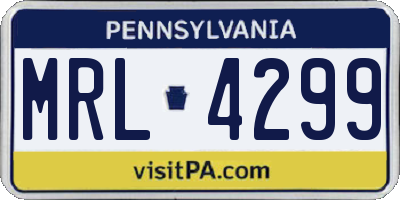 PA license plate MRL4299